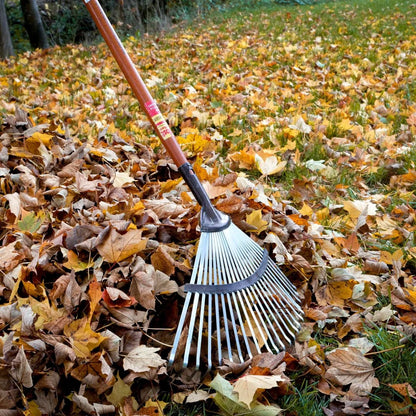 German Adjustable Curved-Edge Lawn Rake