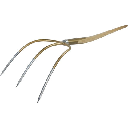German 3-Tine Hay & Straw Fork with Curved Ash Handle