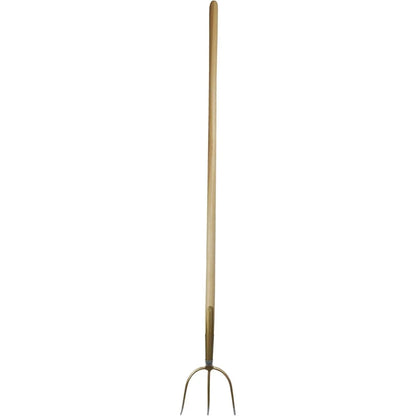 German 3-Tine Hay & Straw Fork with Curved Ash Handle