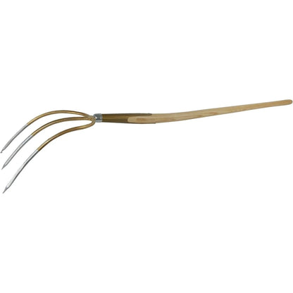 German 3-Tine Hay & Straw Fork with Curved Ash Handle