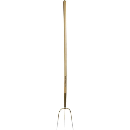 German 3-Tine Hay & Straw Fork with Curved Ash Handle