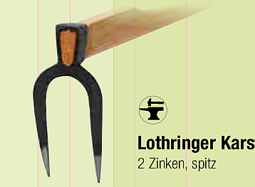 German Lorraine Karst fork hoe with round tines